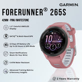 GARMIN - Forerunner® 265S Smart Watch ( 42mm ) | Pink/Whitestone